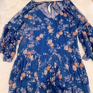 Free people ruffle dress with slip